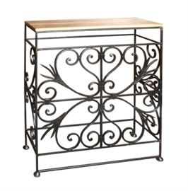 $149.50 Console Table with Mango Top and Iron Work Base: 32" wide 14" deep 36" high