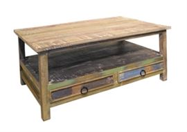 $134.50 Cocktail Table Reclaimed Solids: 39" wide 24" deep 18" high