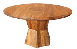 $299.50 Round Dining Table in Warm Honey Finish-Solid Mango: 54" round 30" high