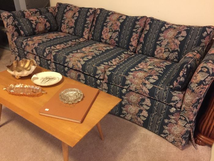Sofa in great condition.  Coffee table has matching side table.