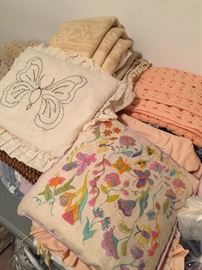 Linens, fabric, pillows.