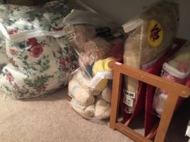 Yarn and supplies.