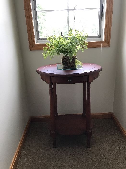 Accent table, greenery