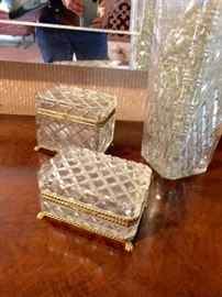 Crystal Casket Boxes and Vase