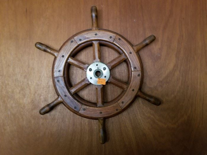 24 inch genuine ship's wheel pre 1960 .