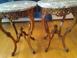 Antique marble tables. $2,500