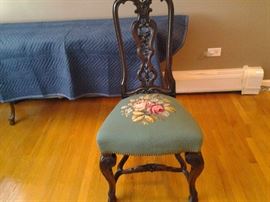 Antique needlepoint chair. $175