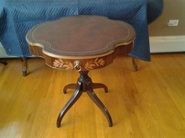 Zangerle&Peterson leather top table. $60