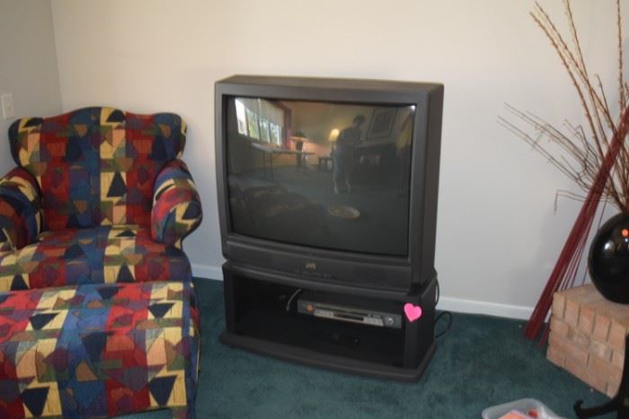 Television, Accent Chair & Ottoman
