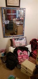 luggage, jewelry boxes, lots of costume jewelry