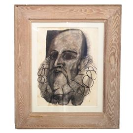 "Cervantes" by Ben Shahn - Watercolor on Paper, dated 1959