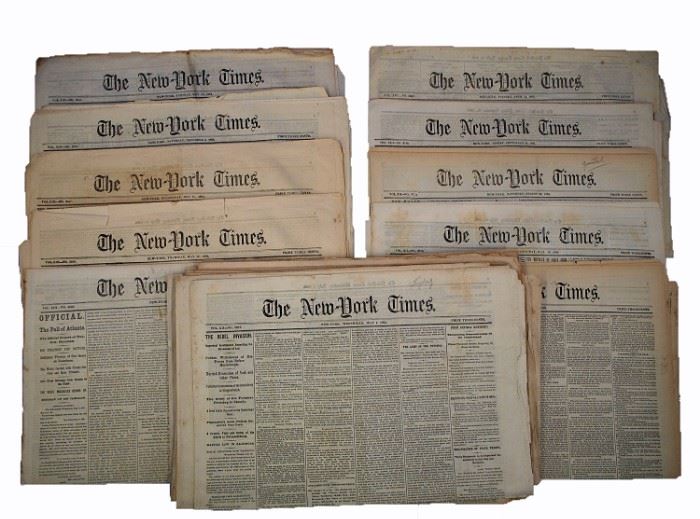 Civil War Period Newspapers - The New York Times, 22 papers