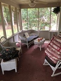 Outdoor furniture including wicker sets