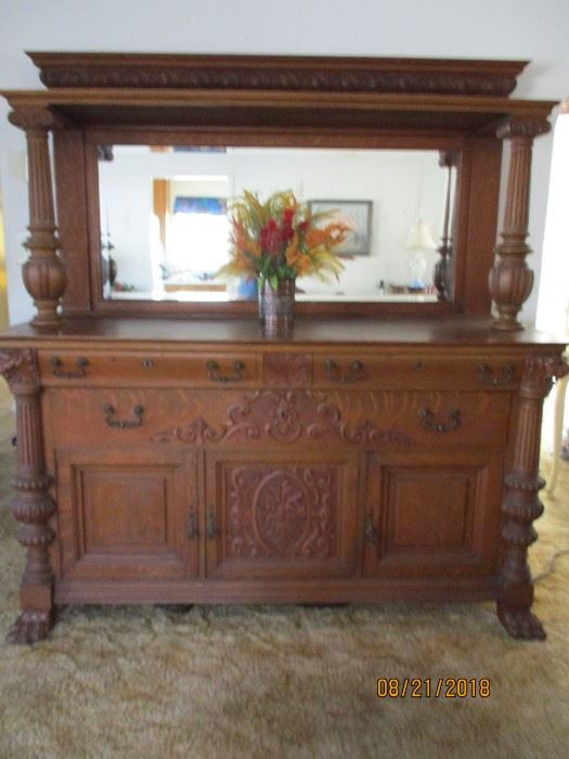 Side Board / Hutch made by Dauler, Close and John Pittsburg, Pa  100 years old