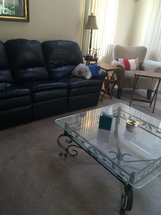 Leather sofa and love sest