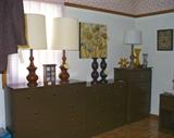 Matching bedroom dressers and night stands, lamps, art work, et.
