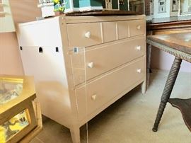 vintage pale pink dresser
