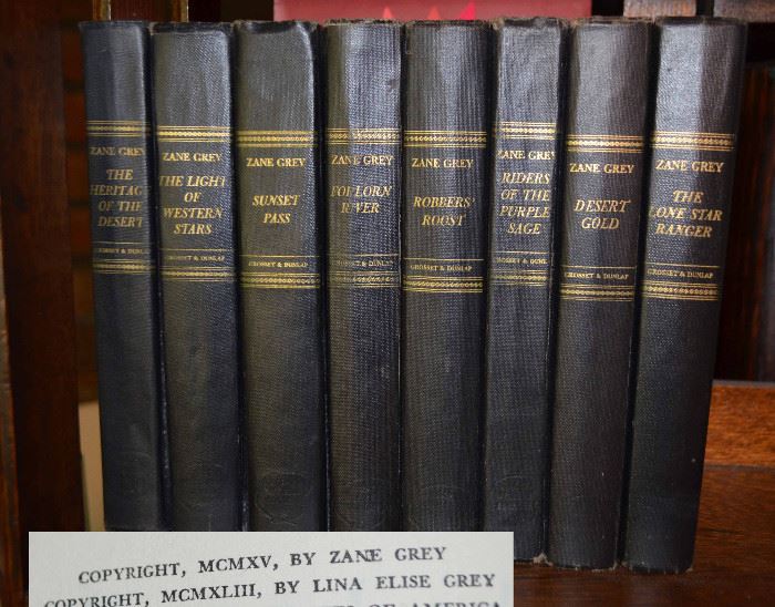 vintage Zane Grey books