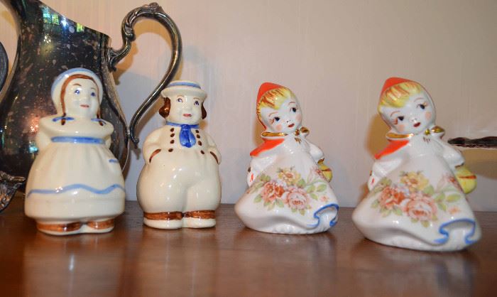 Shawnee & Hull Salt & Pepper Shakers - Dutch boy & girl; Little Red Riding Hood