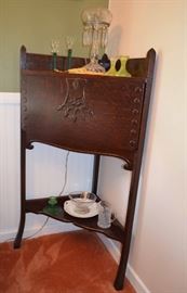 oak corner drop-front desk