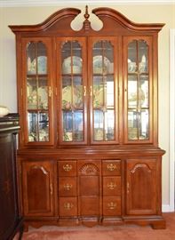 cherry breakfront china cabinet