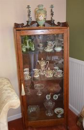 oak curio cabinet