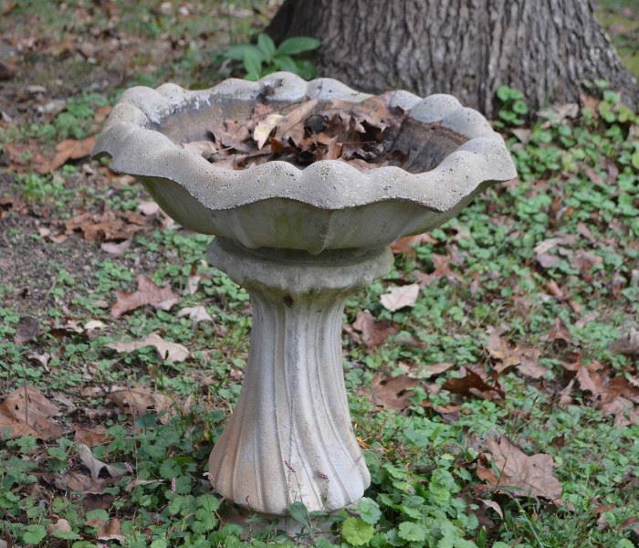 concrete birdbath...great selection of yard art!