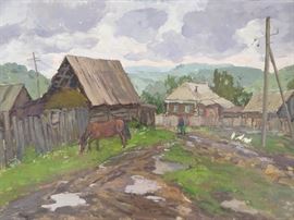 "Grey Day", oil on linen, by Russian artist Ralif Ahmetshin.