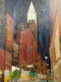 Large Original Oil on Canvas, Times Square, NYC, by Russian Artist,I. Chitadze.