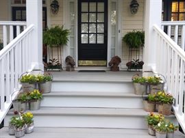 Just like the Jefferson's, you can move on up the stairs littered with butch pansies.