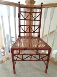 Nice vintage faux bamboo side chair, with cane seat.