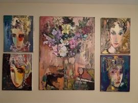 Here's something you won't see outside of his widow's house or one of the billionaires living in Nashville, TN, who are ardent collectors of Murat Kaboulov - an entire wall of Kaboulov! The large floral still life in the middle measures 30" x 40". Here's a bit about ol' Murat: Born and educated in Russia, Murat Kaboulov has lived and worked in Brentwood, Tennessee since 1992 until the end of his life. He had an M.F.A. degree from one of the world’s leading art schools – The Academy of Arts in St. Petersburg, Russia, where he studied in the studio of Professor E. Moyesseyenko. Murat was a member of the Union of Artists of Russia and Portrait Society of America. His works can be found in many art museums throughout Russia, as well as in private collections all over the world.