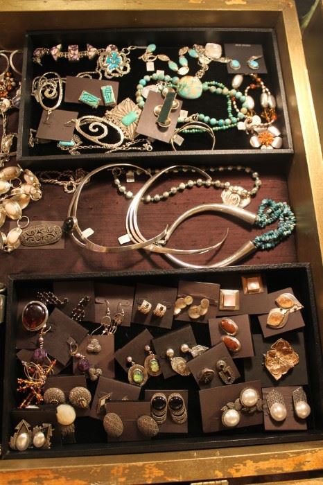Vintage to newer sterling silver jewelry with and without natural stones, all 50% off!