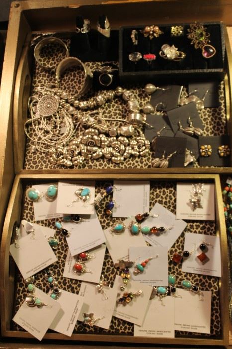 Sterling silver Native American rings and earrings and beautiful Thai silver jewelry with a nature theme, all 50% off! 