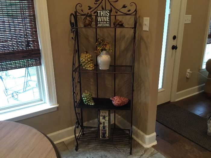 Wrought iron shelf unit and Home Decor