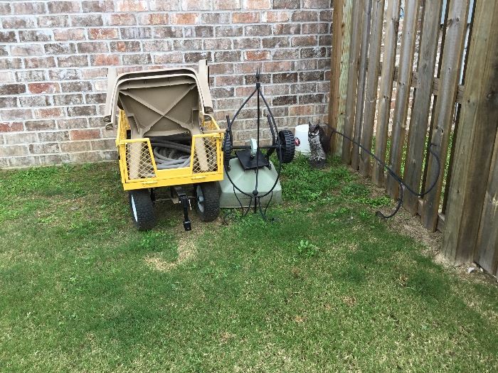 Garden wagon, chairs and miscellaneous other items