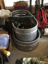 Large metal tubs