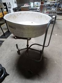 Hobart meat packaging tub on wheels