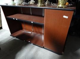 Wood 4 sided display rack on wheels