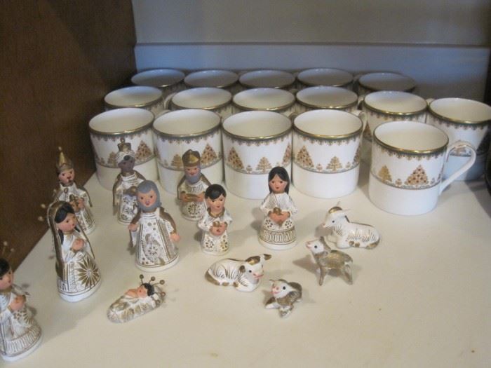 Waterford Yuletide Cups. Nativity set.