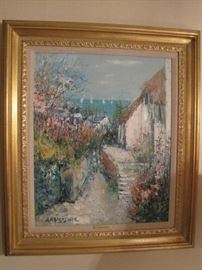1 of 2 oil paintings on canvas by Listed Artist Yolande Ardisone (French, born 1927).  Provenance: Wally Findlay Gallery.
