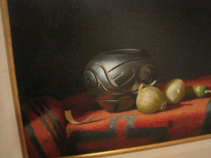 Oil on canvas by S. Krzystn, "A Taste of the Southwest"