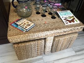 Lacking space ? Coffee table with 4 stools