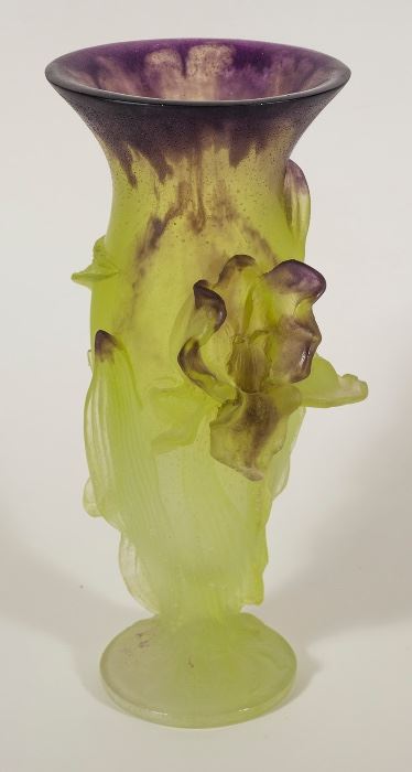 Daum Floral Iris Vase