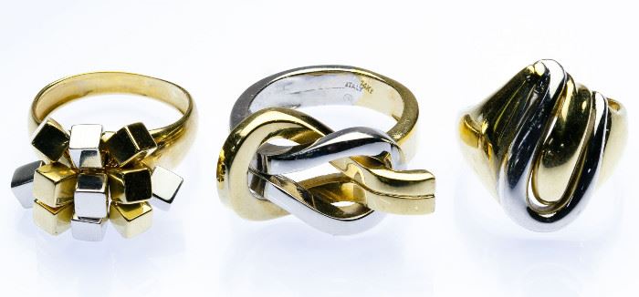 14k Two Color Gold Ring Assortment