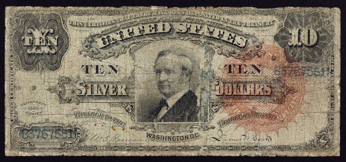 1886 10 Tombstone Silver Certificate VG