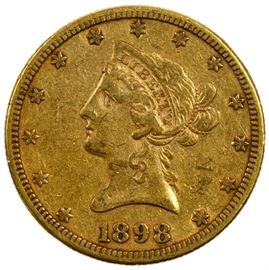 1898 S 10 Gold XF