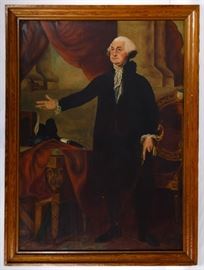 After Gilbert Stuart America 1755 1828 George Washington Oil on Canvas