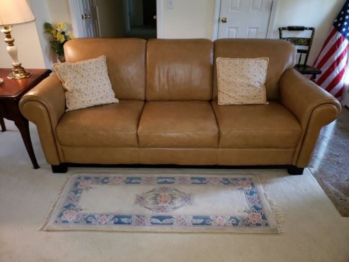 Chateau d'Ax Italian leather sofa. Very clean. No rips or stains.