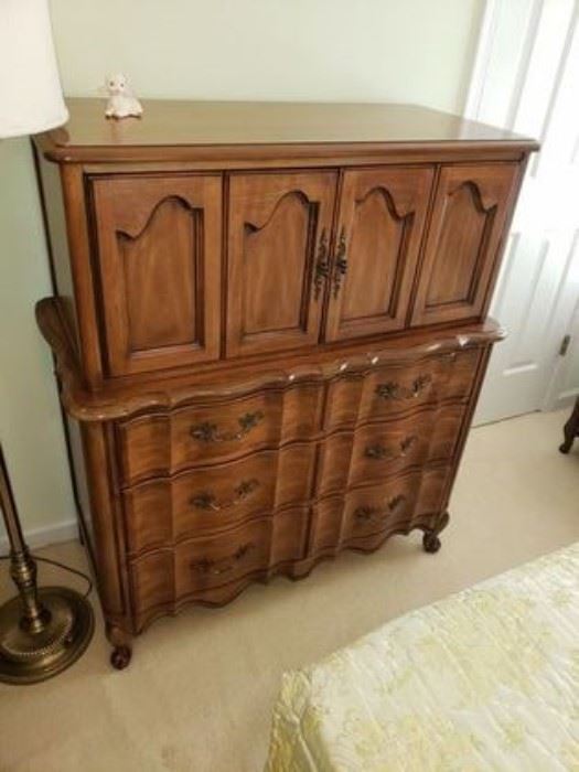 Very nice French chest. Part of king size suite. 